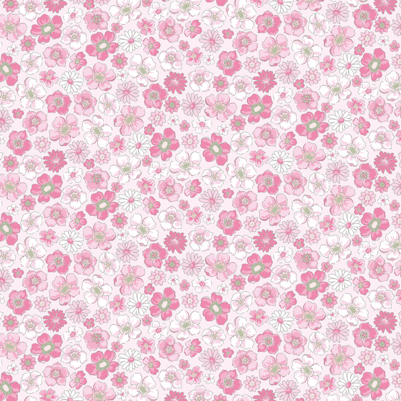Pink Floral Tiered Dress