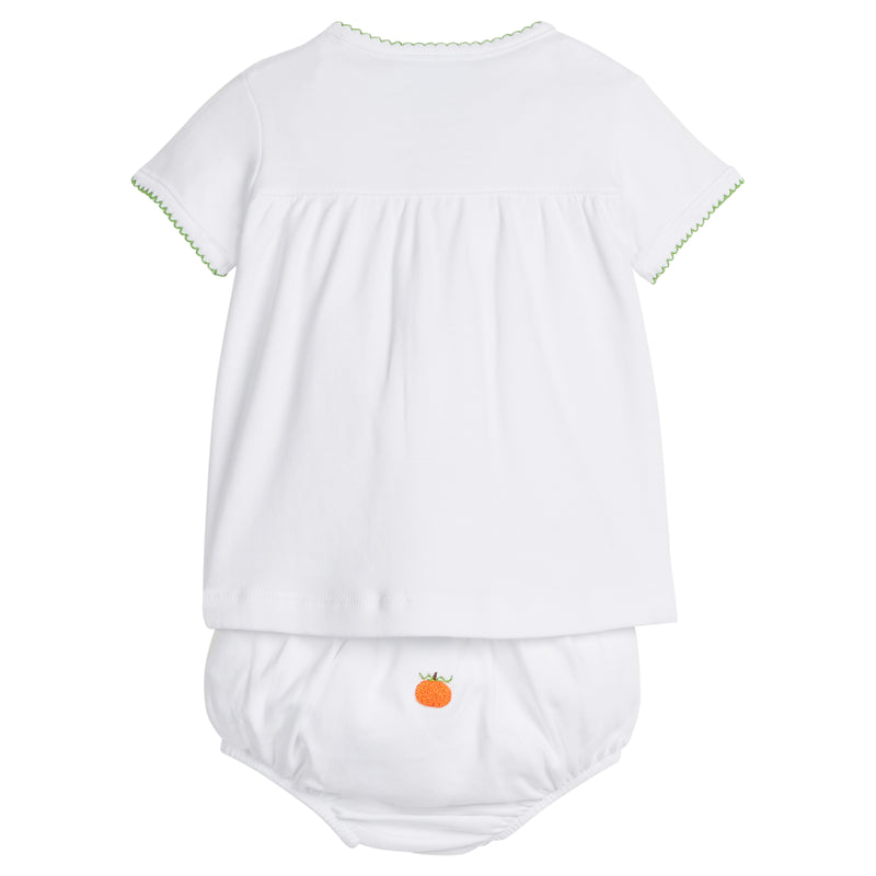 Pumpkin Pinpoint Layette Knit Set
