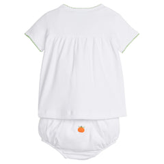 Pumpkin Pinpoint Layette Knit Set