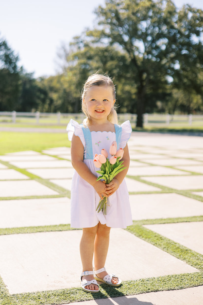 Posy White Swiss Dot Pinafore