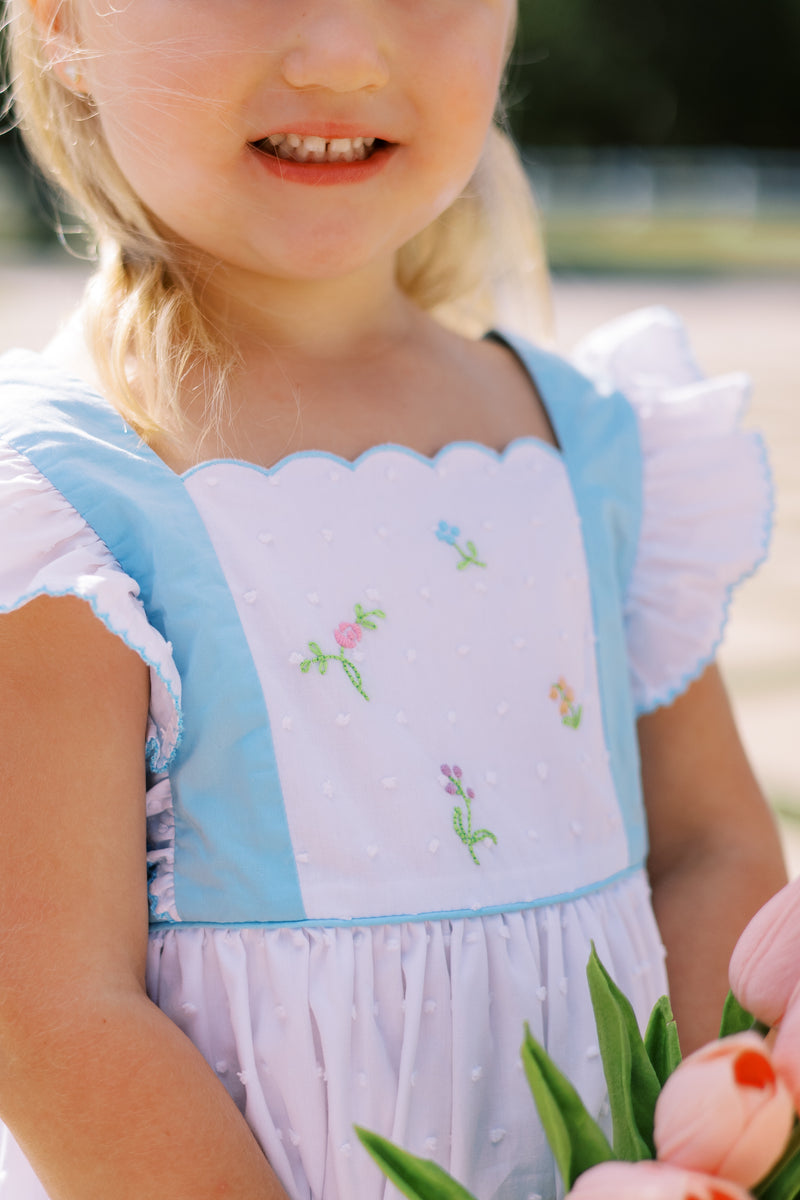 Presale Posy White Swiss Dot Pinafore