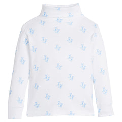 Printed Turtleneck - Blue Cowboy Boots