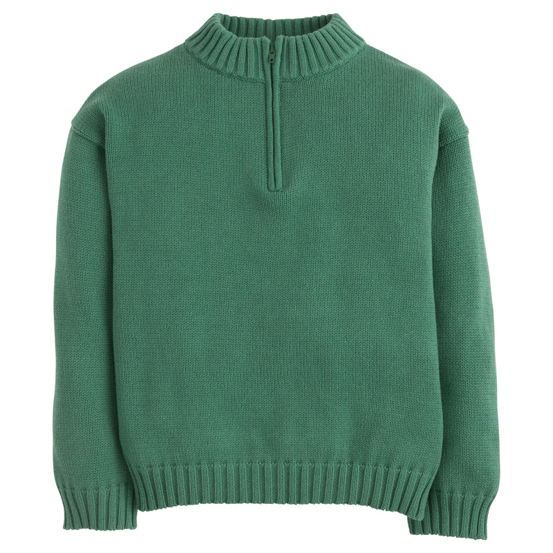 Quarter Zip Sweater - Hunter Green