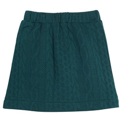 Quilted Mini Skirt - Emerald Cable