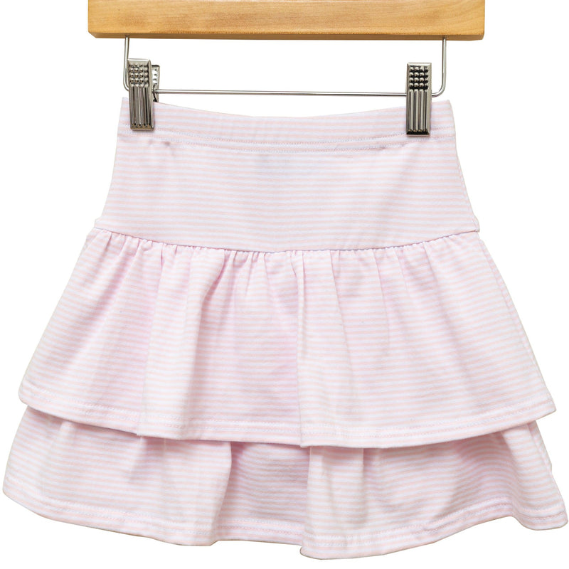 Rosemary Skort - Light Pink Stripe