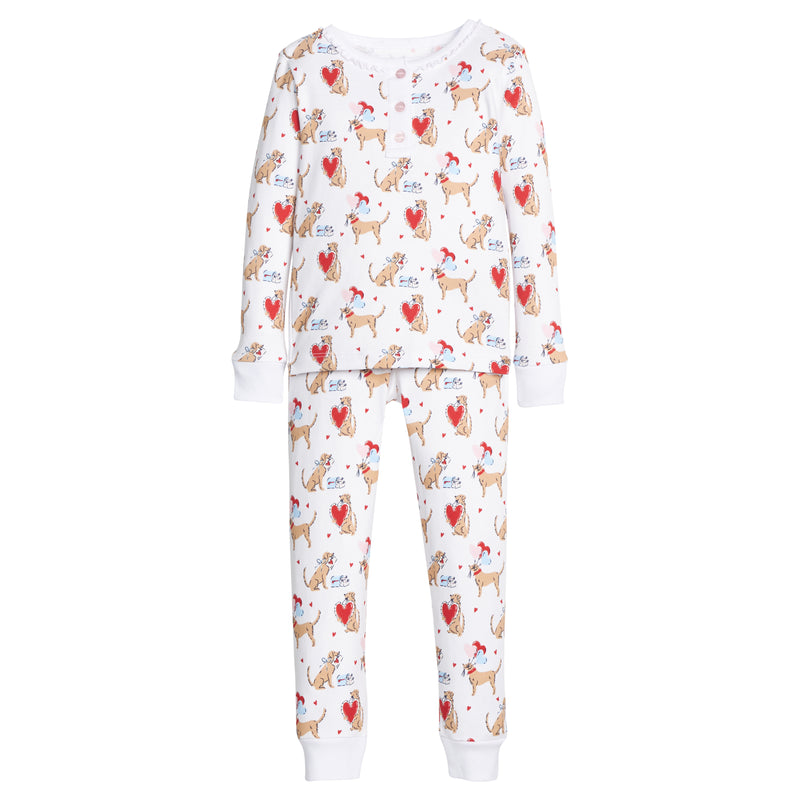 Ruffle Printed Jammies - I Woof You