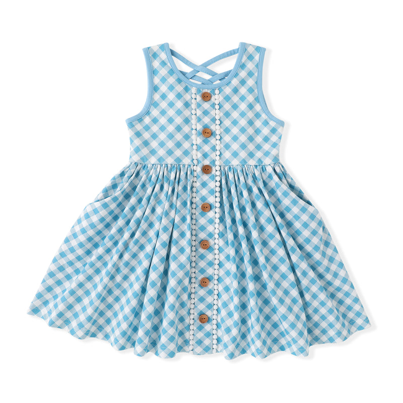 Spring Gingham Twirl Dress