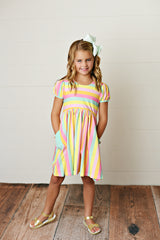 Rainbows Stripes Pocket Dress