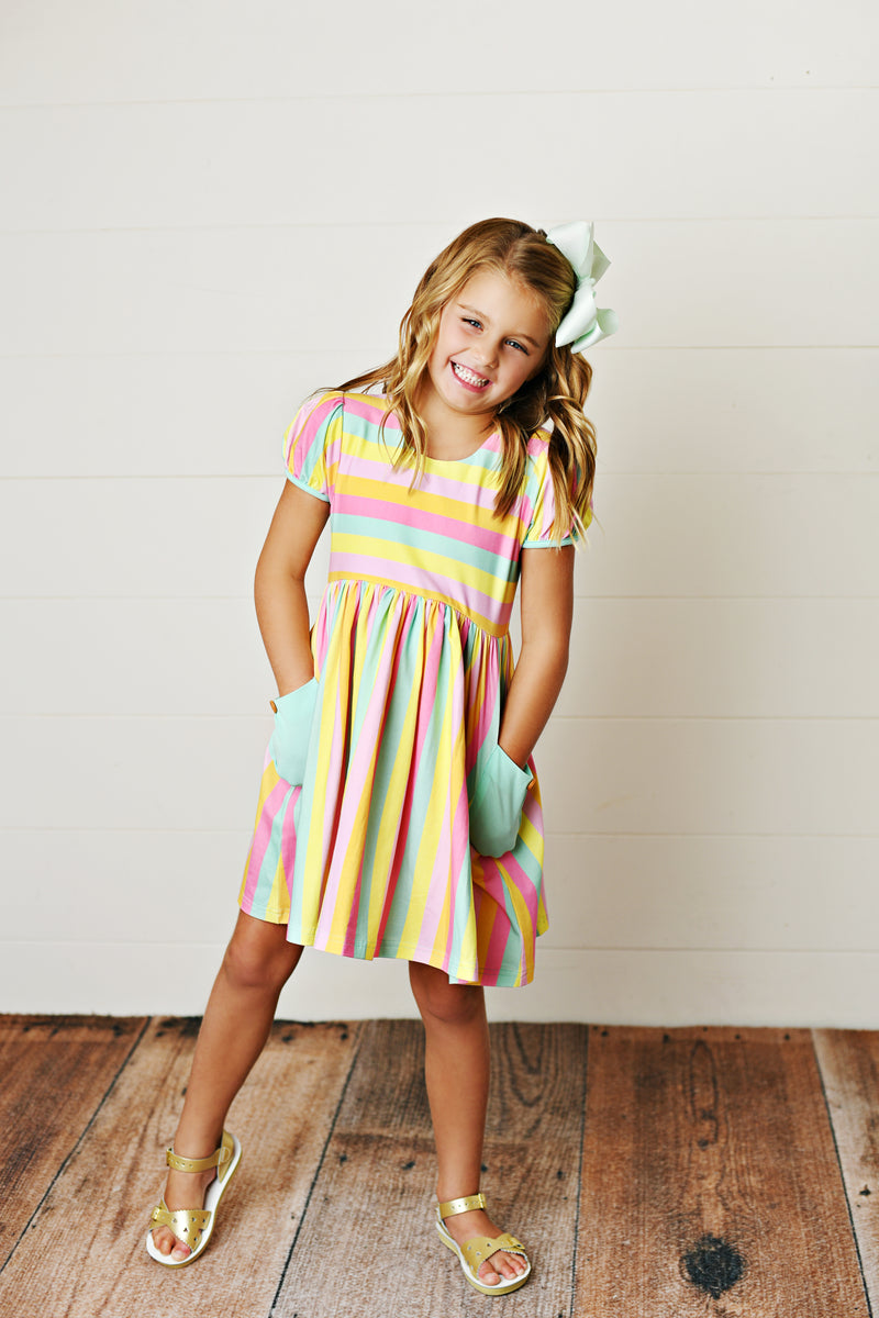 Rainbows Stripes Pocket Dress