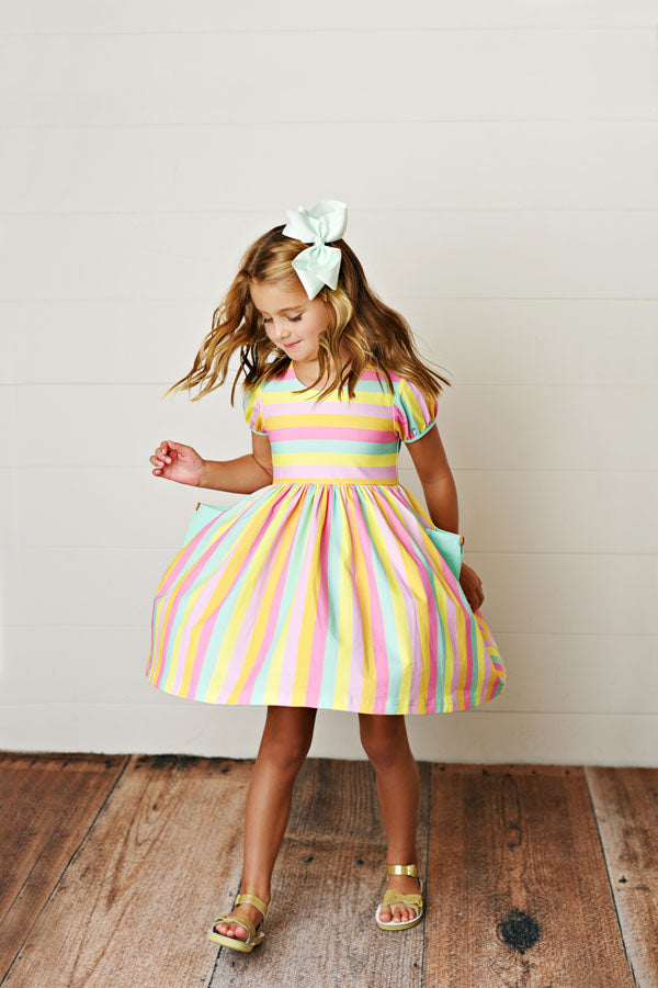 Rainbows Stripes Pocket Dress