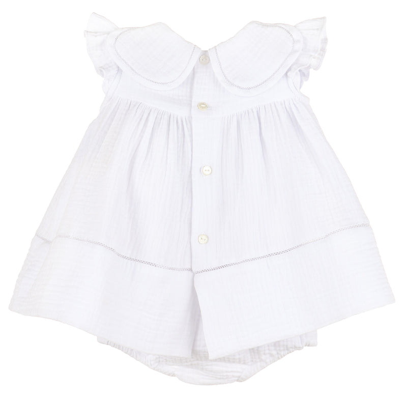 Cuddle Cotton Petal Float Dress - White