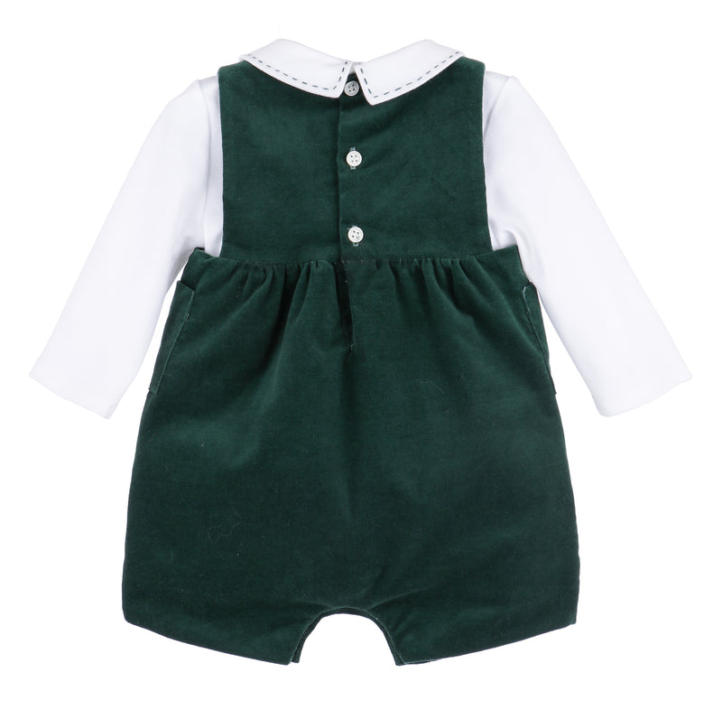 Holly Jolly Velvet Boy Overall
