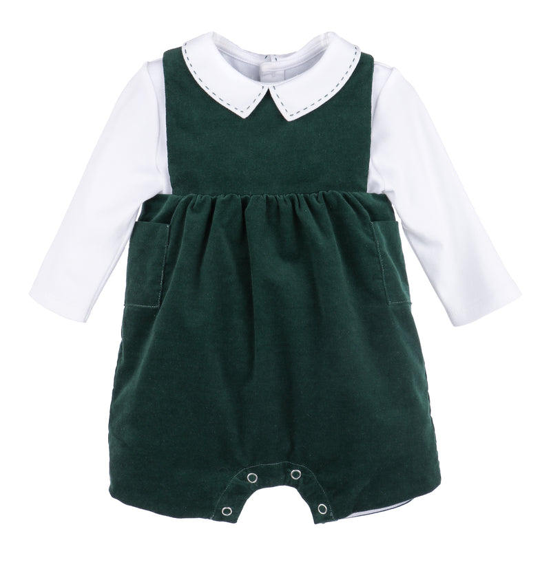 Holly Jolly Velvet Boy Overall
