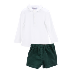 Holly Jolly Green Velvet Boy Short Set