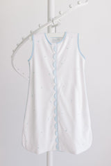 Embroidered Dots Sleep Sack - Blue