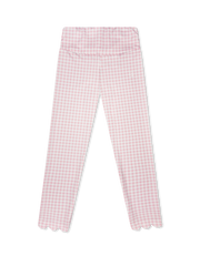 Sadie Scallop Legging - Cotton Candy Pink Check