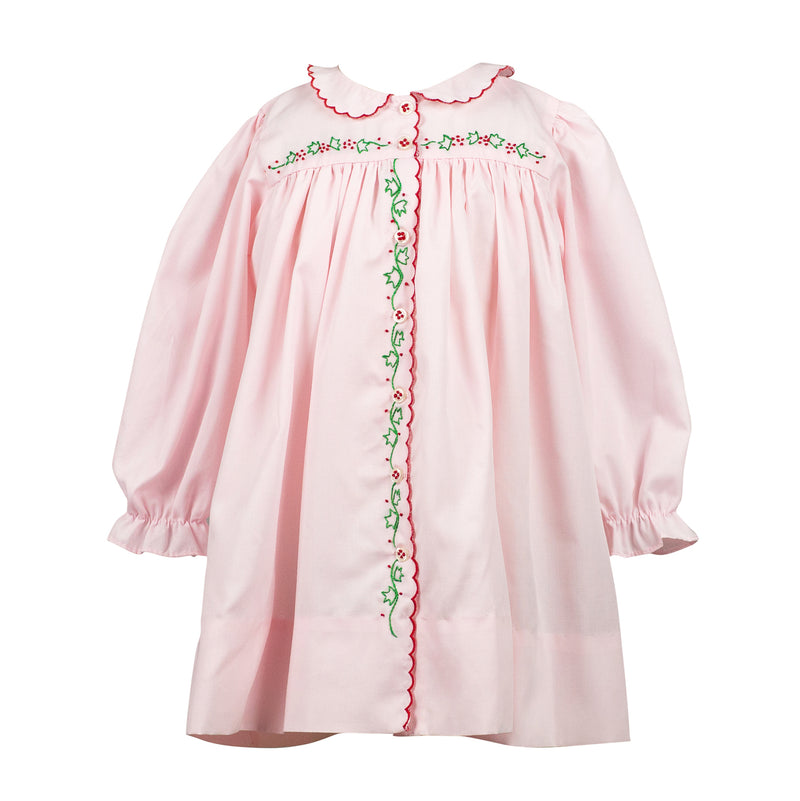 The Proper Peony Ivy Holly Girl Dress for Christmas. On a white background.