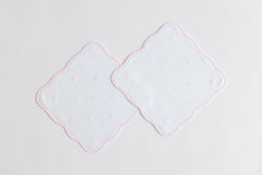 Embroidered Wash Cloths - Pink Dots