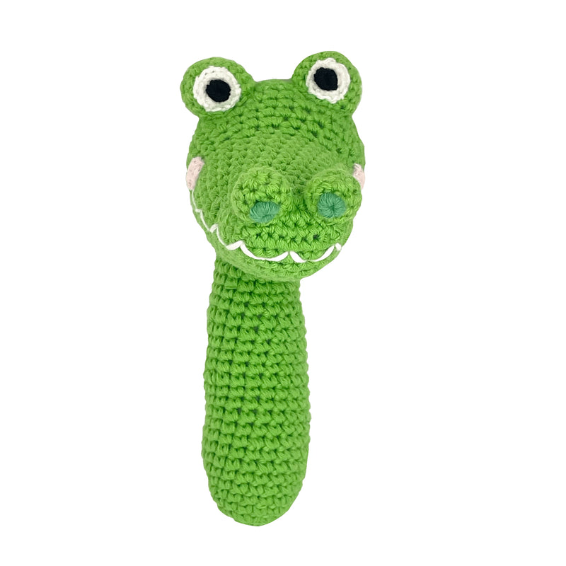 Alligator Crochet Stick Rattle