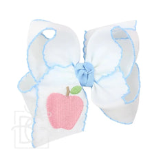 Pink Apple Crochet Edge Bow
