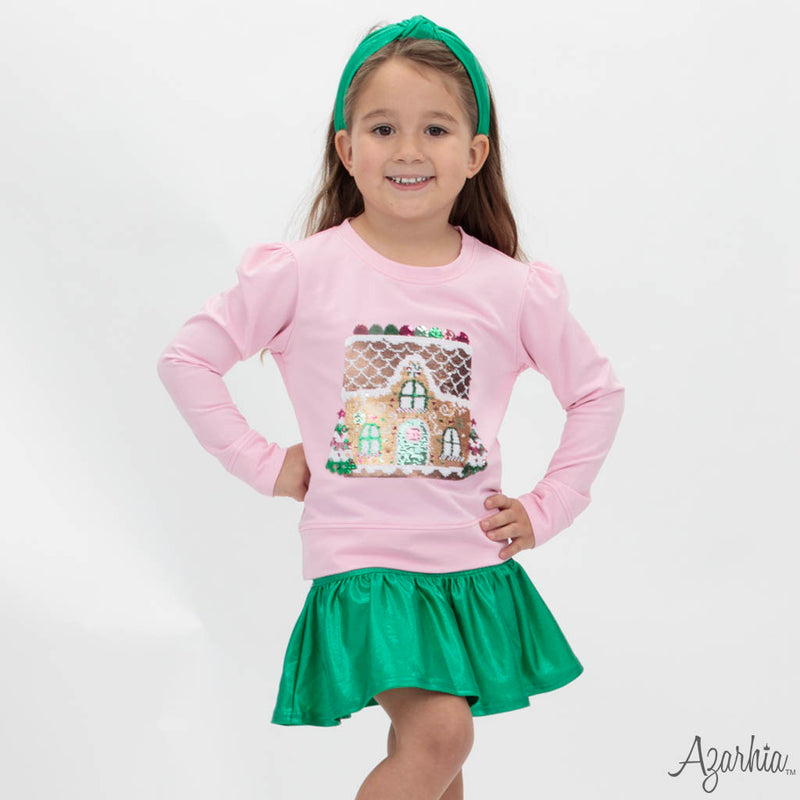 Gathered Skort - Green Shimmer