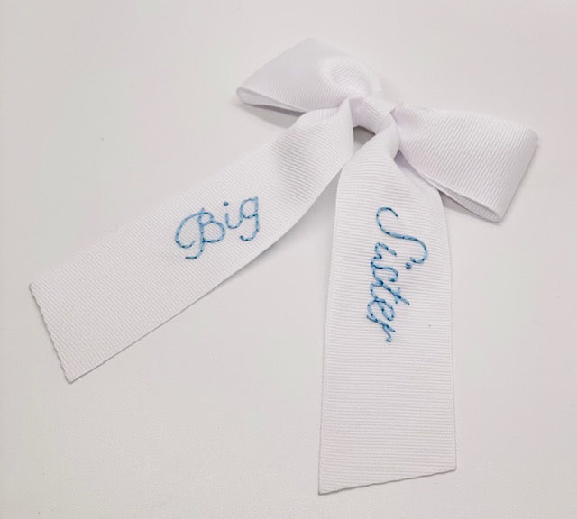 Big Sister Bow - Blue Thread