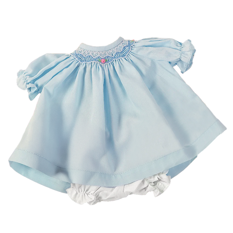 10" Doll Dress w/ Bonnet - Blue