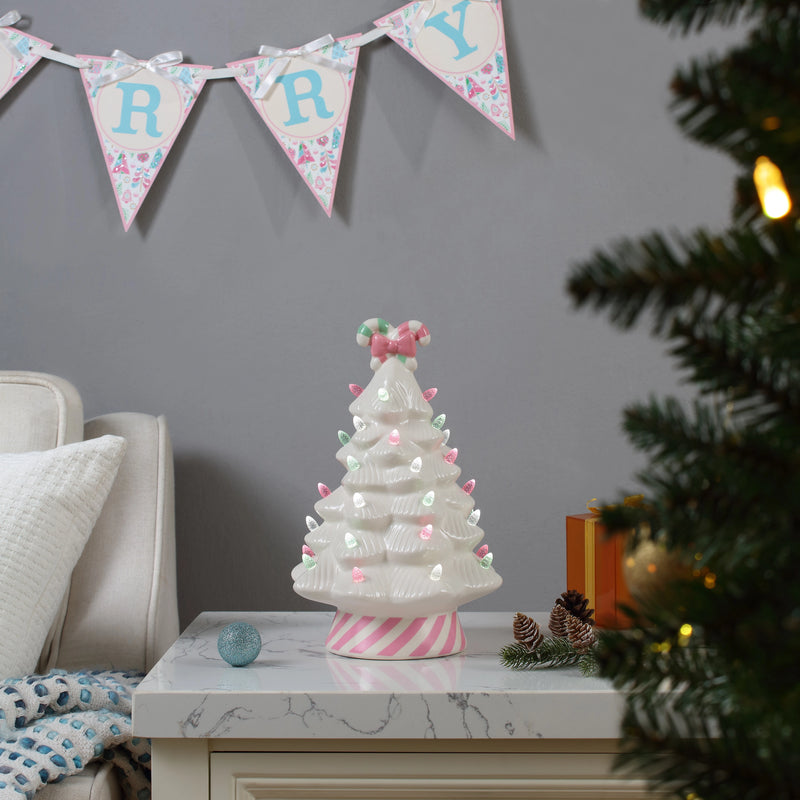 12" Nostalgic Tree - Pink Candy Cane