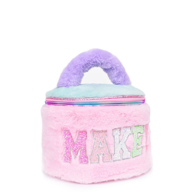 Colorblock Plush Makeup Bag