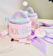 Colorblock Plush Makeup Bag