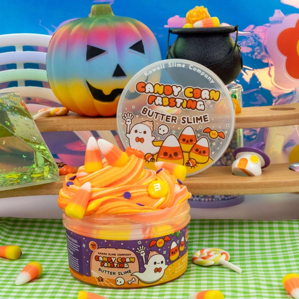 Candy Corn Frosting Butter Slime