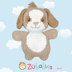 Dog Zubaby Knit Rattle - Blue