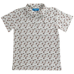 Ducks on Tan Short Sleeve Performance Polo