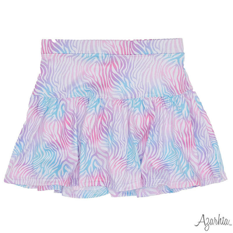 Watercolor Zebra Gathered Skort