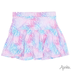 Watercolor Zebra Gathered Skort