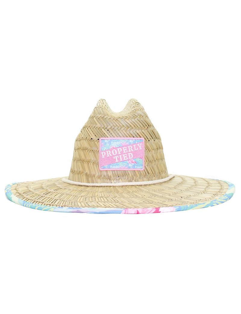 Cabo Straw Hat - Flamingo Floral