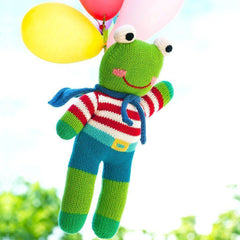 Freddy the Flying Frog Knit Rattle