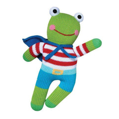 Freddy the Flying Frog Knit Rattle