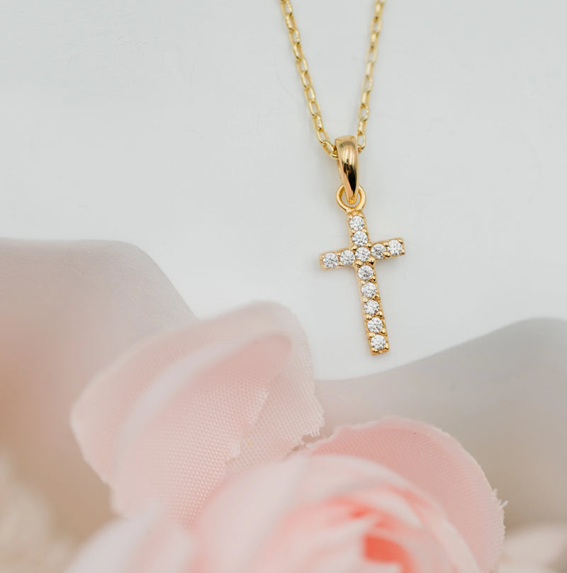 Gold-Plated Kids Cross Necklace