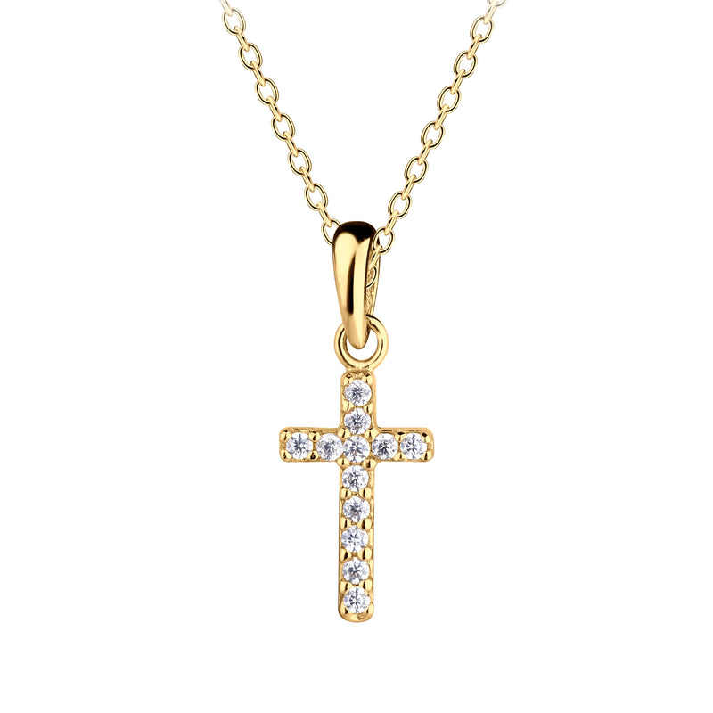 Gold-Plated Kids Cross Necklace