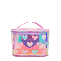 Glitter Heart-Patched Glam Bag