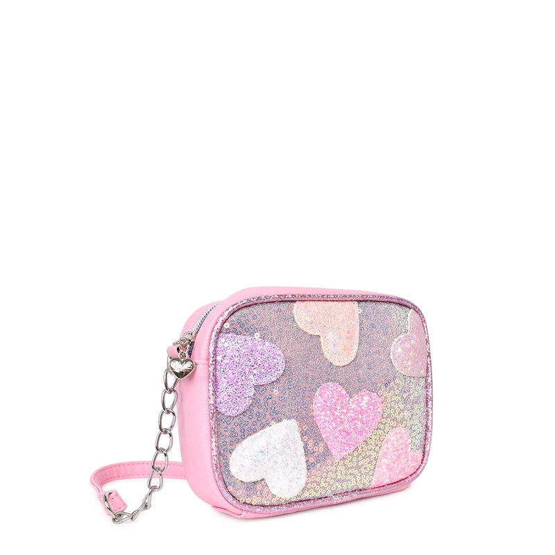 Glitter Heart Crossbody Purse