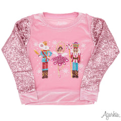 Nutcracker Sequin Sleeve Sweatshirt
