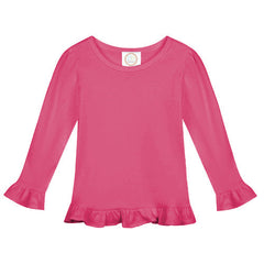 Personalized Pink Cookie Hearts Long Sleeve Ruffle Tee