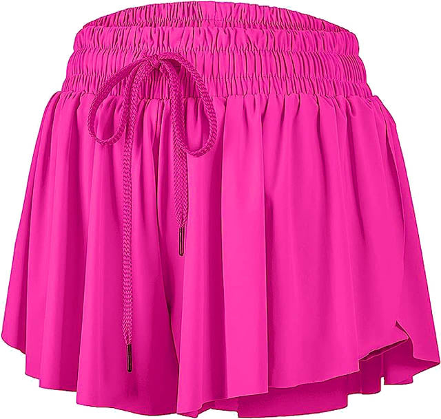 Butterfly Flowy Shorts - Magenta