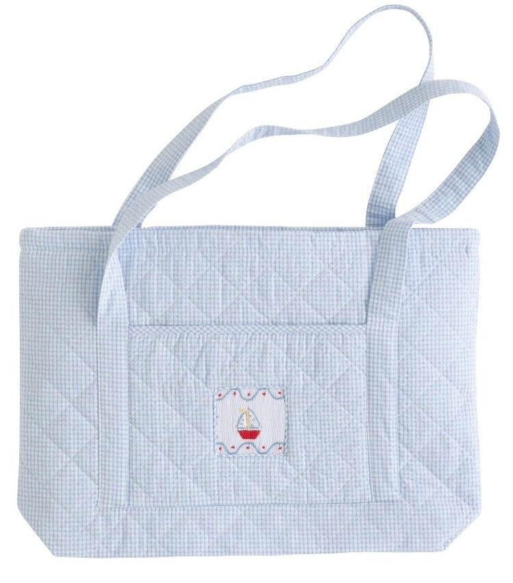 Quilted Luggage Tote - Sailboat