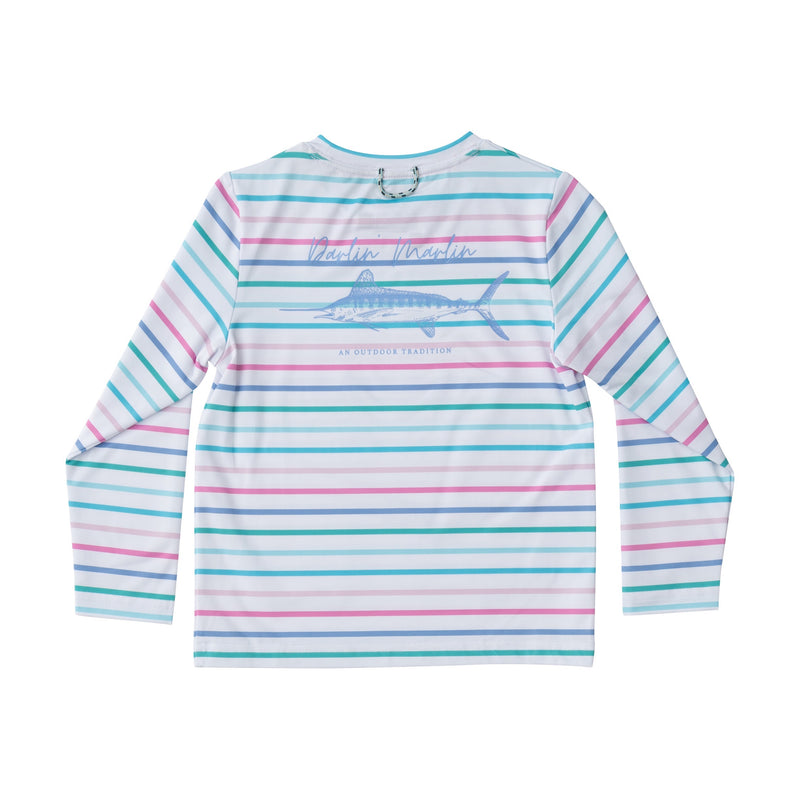 Presale Pro Performance Fishing Tee- Pink Multi Color Stripe