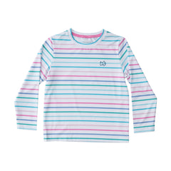 Presale Pro Performance Fishing Tee- Pink Multi Color Stripe