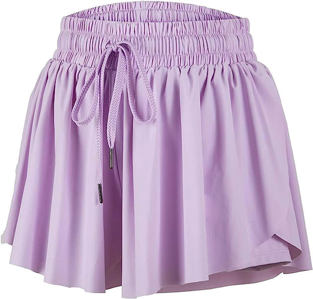 Butterfly Flowy Shorts - Lavender