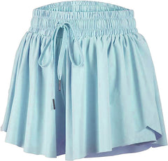 Butterfly Flowy Shorts - Light Blue